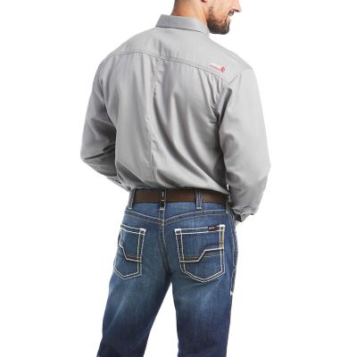 Ariat Work: FR Solid Camisa Hombre - Plateadas (LQUIR9178)